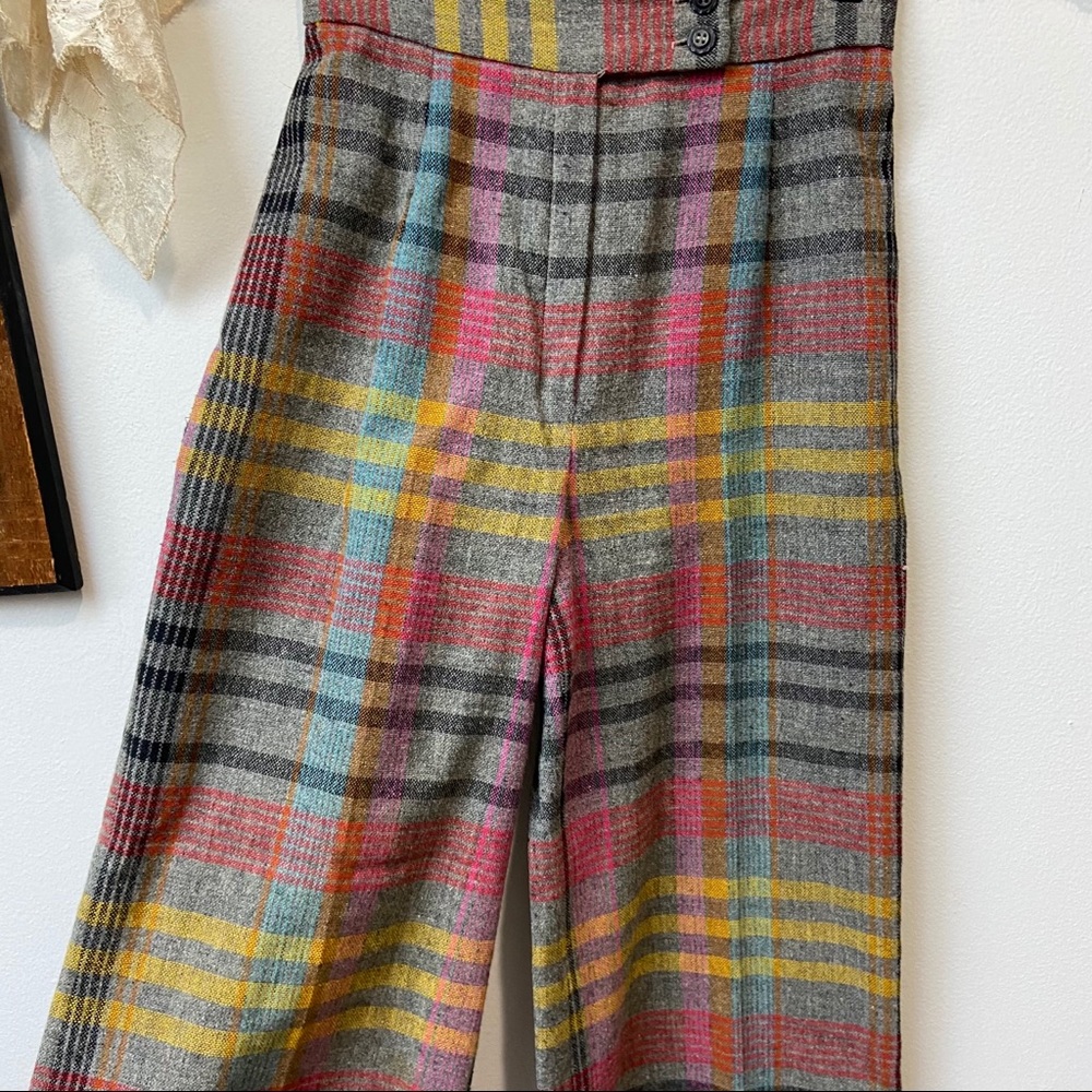 Peerless of Boston • Plaid Wide Leg Trousers - Picture 5 of 8